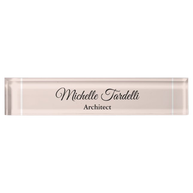Minimalist Modern Script Calligraphy Desk Name Plate (Front)