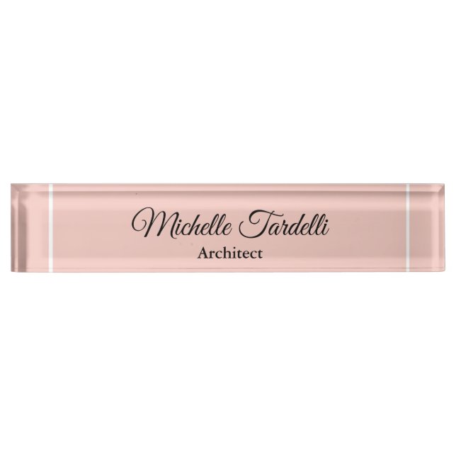 Minimalist Modern Script Calligraphy Desk Name Plate (Front)