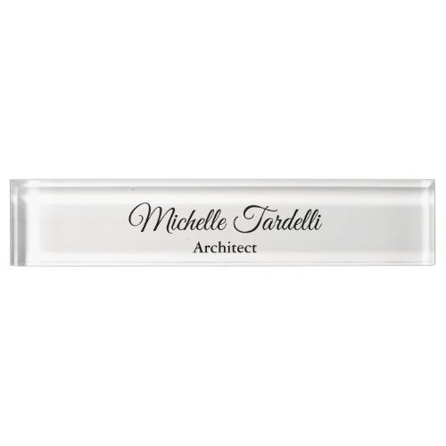 Minimalist Modern Script Calligraphy Desk Name Plate