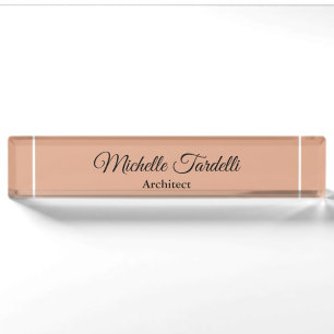 Minimalist Modern Script Calligraphy Desk Name Plate