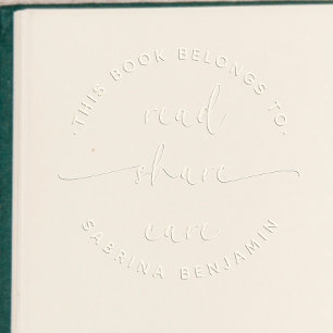 Minimalist Modern Script Custom Book Embosser