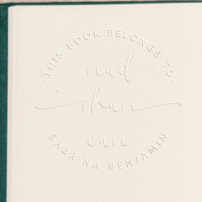 Minimalist Modern Script Custom Book Embosser (Creator Uploaded)