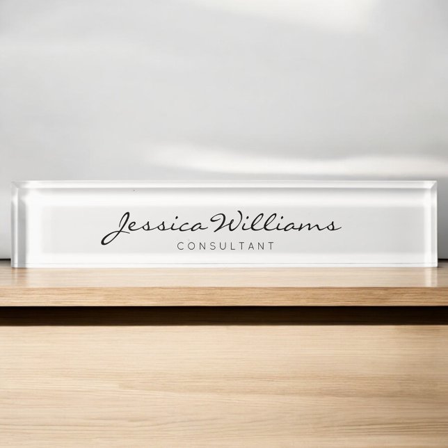 Minimalist Modern Script Desk Name Plate (Creator Uploaded)