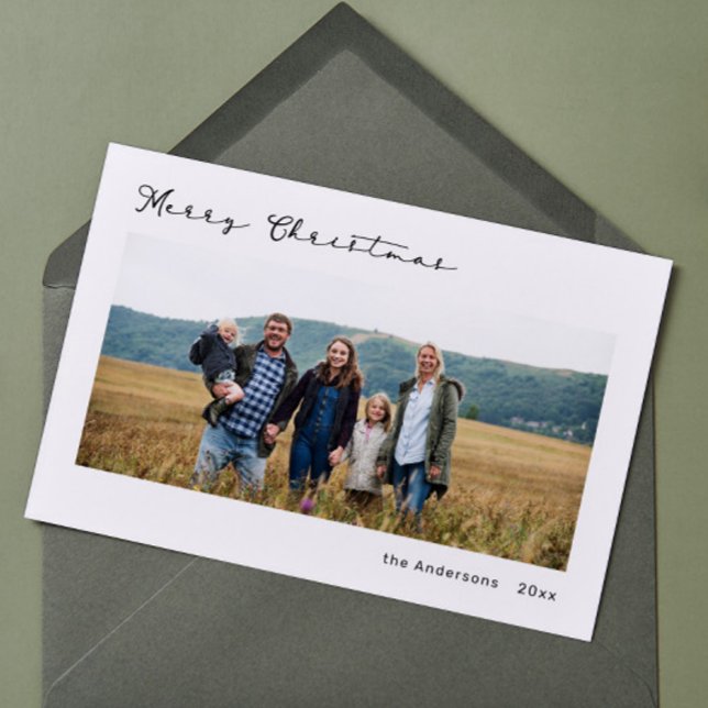 Minimalist Modern Script Font Photo Holiday Card (Creator Uploaded)