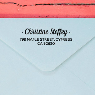 Minimalist Modern Script Full Name Return Address Self-inking Stamp