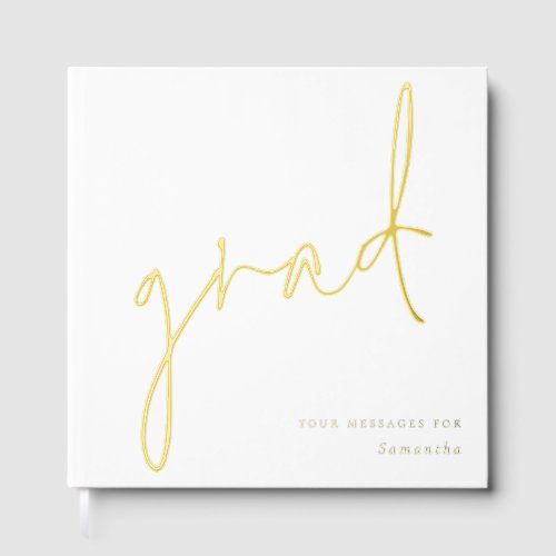 Minimalist Modern Script Grad Graduation Guest Book