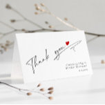 Minimalist modern script heart Bridal Shower Thank You Card<br><div class="desc">Minimalist modern script heart Bridal Shower Thank You Card
Matching items are available.</div>