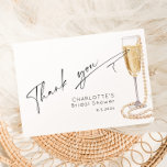 Minimalist modern script Pearls and Prosecco Thank You Card<br><div class="desc">Minimalist modern script Pearls and Prosecco Thank You Card
Matching items are available.</div>