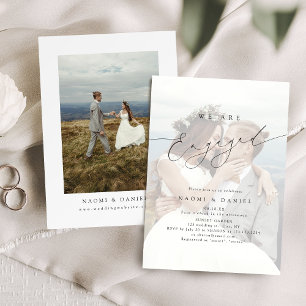 Minimalist Modern Script Photo Elegant Engagement  Invitation