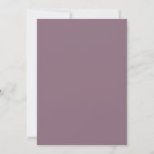 Minimalist Modern Script Purple Bridal Shower Invitation (Back)