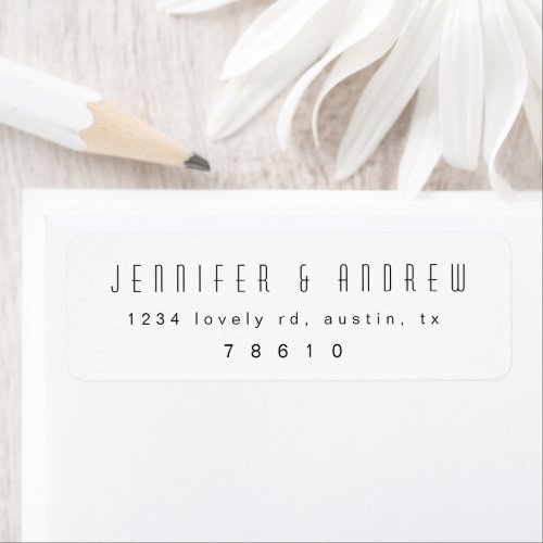 Minimalist Modern Script Return Address Label