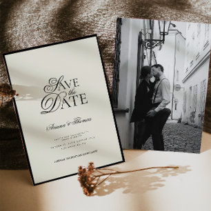 Minimalist Modern Script Save The Date Wedding Invitation