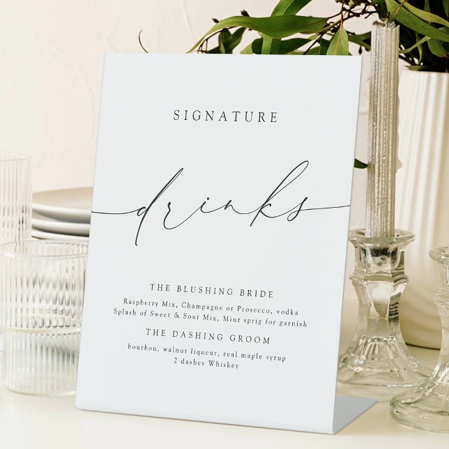 Minimalist Modern Script Signature Drinks Sign (Minimalist Modern Script Signature Drinks Sign)