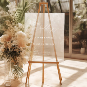 Minimalist Modern Script Simple Wedding Welcome Acrylic Sign