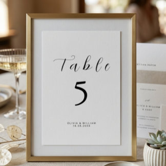 Minimalist Modern Script  Table Number