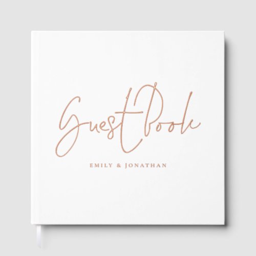 Minimalist Modern Script Wedding Foil Guest Book