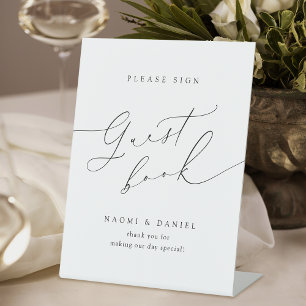 Minimalist Modern Script Wedding Guest Book Sign