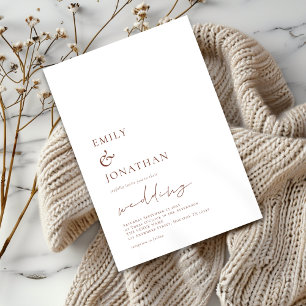 Minimalist Modern Script Wedding Invitation