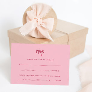 Minimalist Modern Script   Wedding Meal Choice RSVP Card