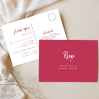 Minimalist Modern Script Wedding Meal Choice RSVP