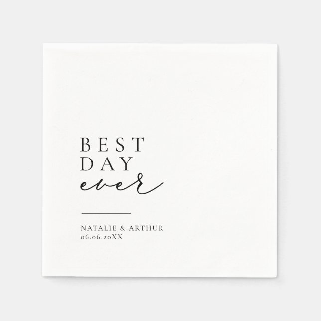 Minimalist Modern Script Wedding Napkins (Front)