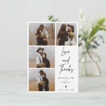 Minimalist Modern Script Wedding Photo Card