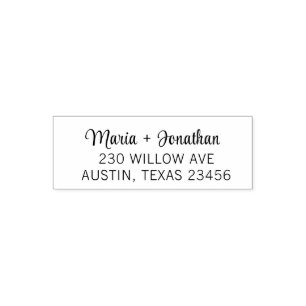 Minimalist Modern Script wedding return address Self-inking Stamp