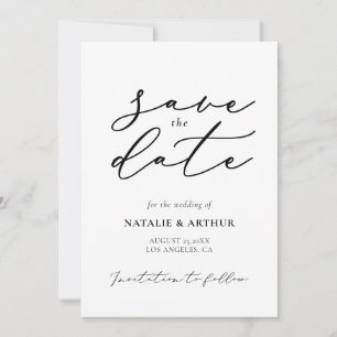 Minimalist Modern Script Wedding Save The Date