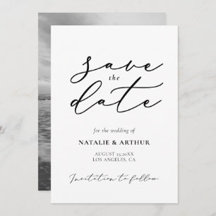 Minimalist Modern Script Wedding Save The Date