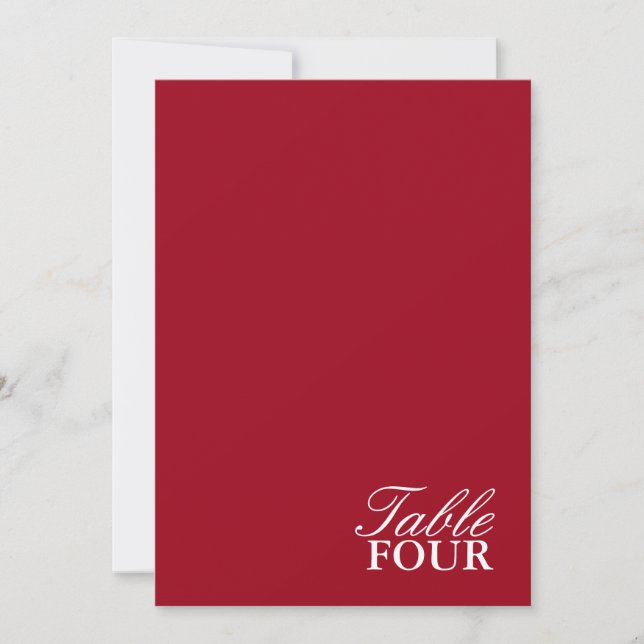 Minimalist Modern Script Wedding Table Number (Front)