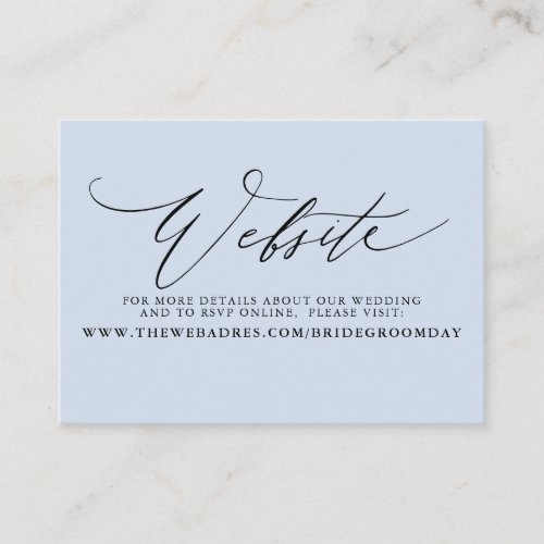 Minimalist Modern Script Wedding Website Card