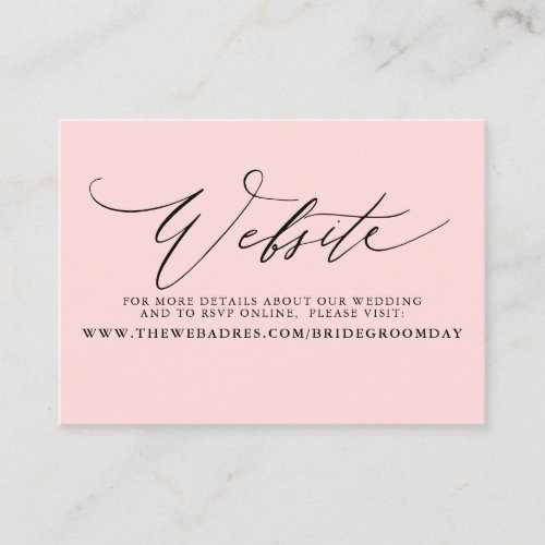 Minimalist Modern Script Wedding Website Card