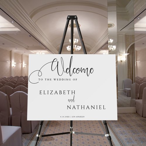 Minimalist Modern Script Wedding Welcome Sign