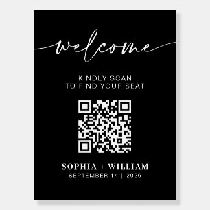 Minimalist Modern Seating Chart QR Code Sign