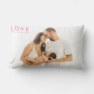 Minimalist Modern Simple and Chic Photo Pink Lumbar Pillow