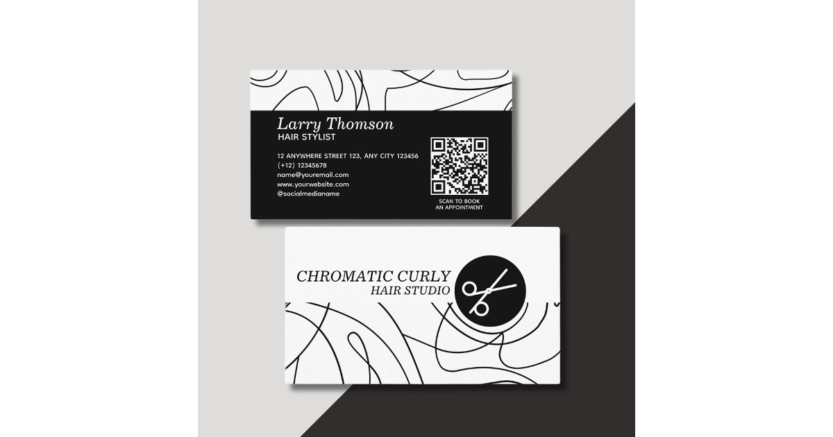 Minimalist Modern Simple Black And White Line Business Card | Zazzle