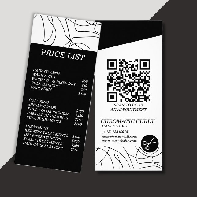 Minimalist Modern Simple Black And White Line  Rack Card (Creator Uploaded)