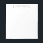 Minimalist Modern Simple Black White Personalized  Notepad<br><div class="desc">Personalized notepad with a professional simple minimalist modern aesthetic in black and white.</div>