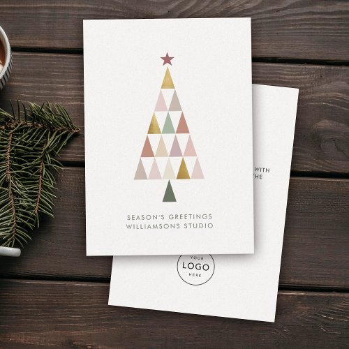 Minimalist Modern Simple Christmas Tree Business Holiday Card