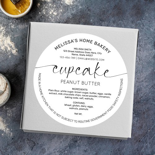 Minimalist Modern Simple Cottage Law Cupcake Label