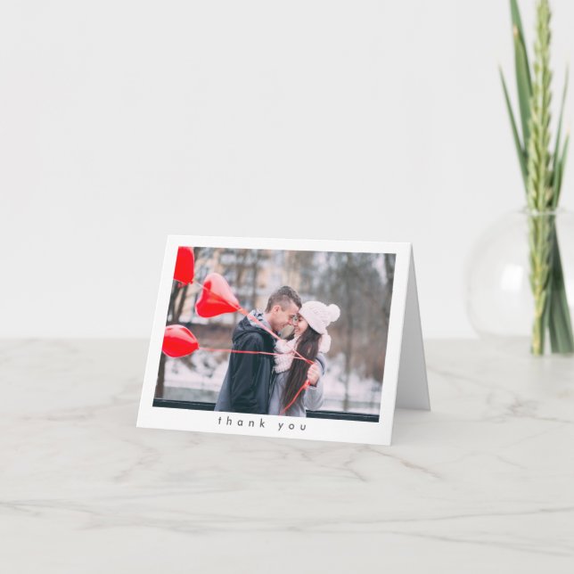 Minimalist Modern Simple Couple Photo Thank You Card (Front)