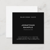 Minimalist Modern Simple Elegant Black Template Square Business Card (Front/Back)