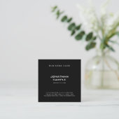 Minimalist Modern Simple Elegant Black Template Square Business Card (Standing Front)