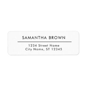 Minimalist Modern Simple Elegant Return Address Label