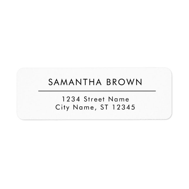 Minimalist Modern Simple Elegant Return Address Label (Front)