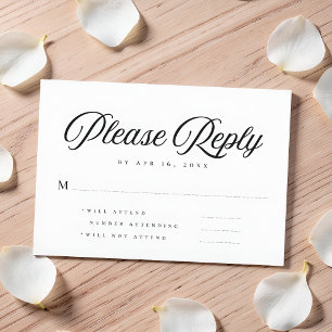Minimalist Modern Simple Memories Memorial Reply RSVP Card