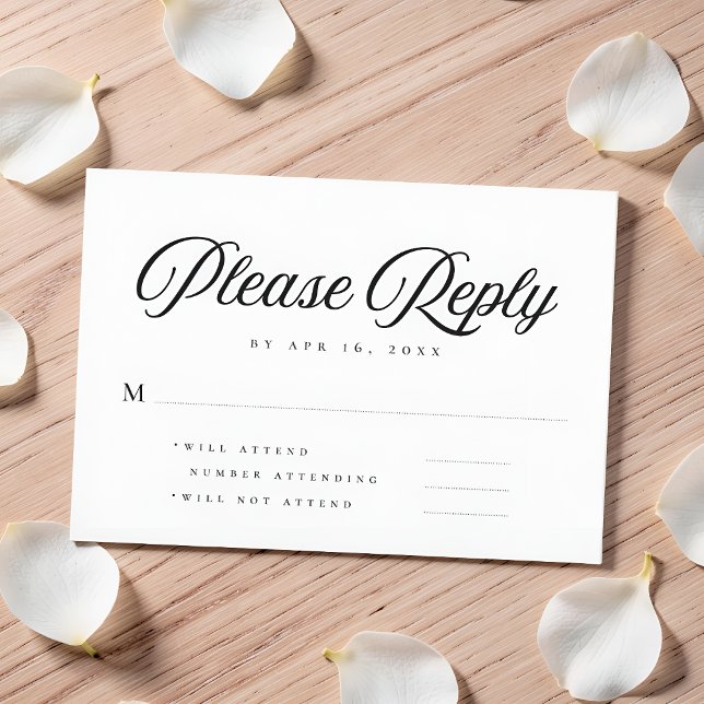 Minimalist Modern Simple Memories Memorial Reply RSVP Card (Creator Uploaded)