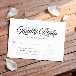 Minimalist Modern Simple Memories Memorial Reply RSVP Card
