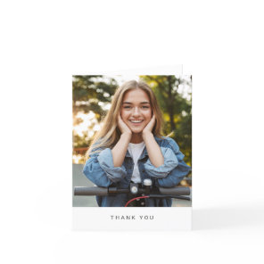 Minimalist Modern Simple Photo Folded Blank  Thank You Card