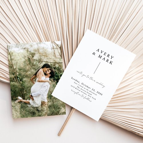 Minimalist Modern Simple Photo Wedding Invitation